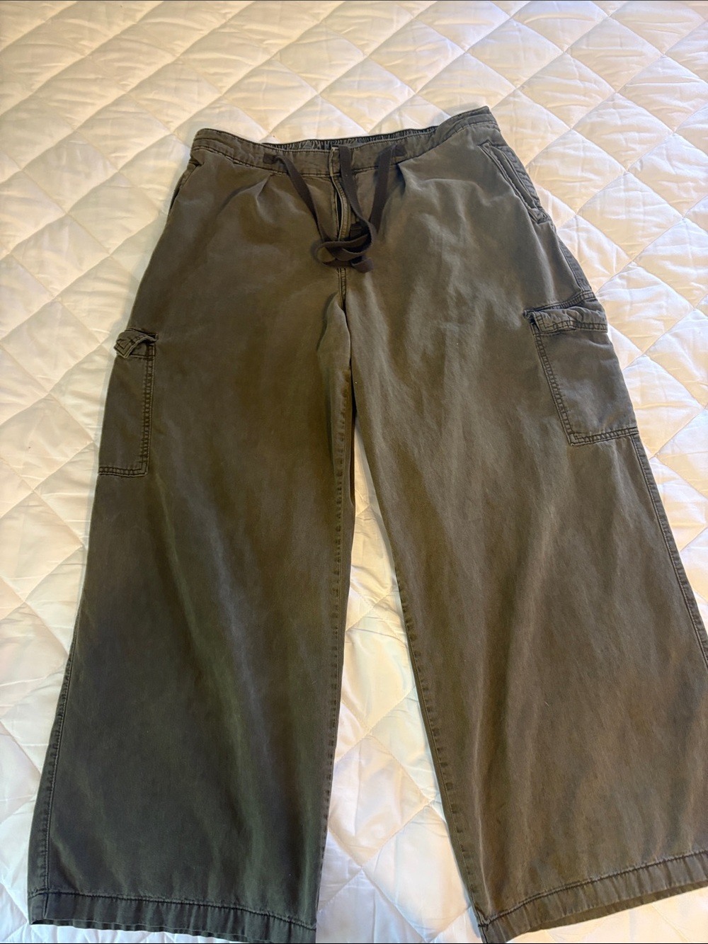 Maurices Women’s Olive Green Wide Leg Cargo Jumpsuit Pants